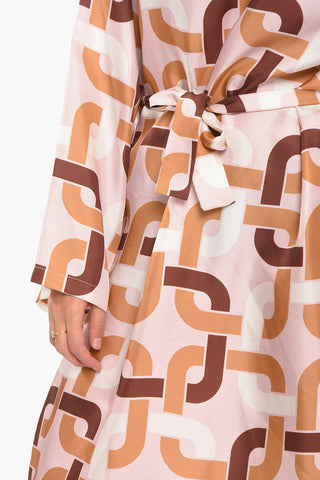 Long-sleeved ALLY Dress with Geometric Print