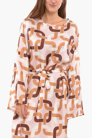 Long-sleeved ALLY Dress with Geometric Print