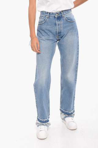 Straight Fit Jeans With Double Layer Bottom