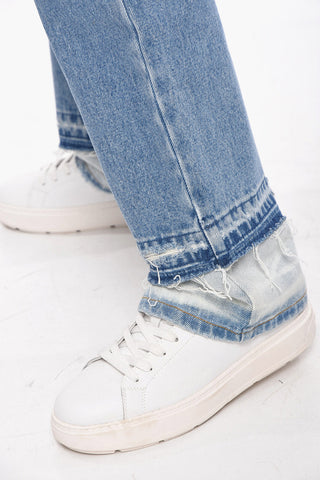 Straight Fit Jeans With Double Layer Bottom