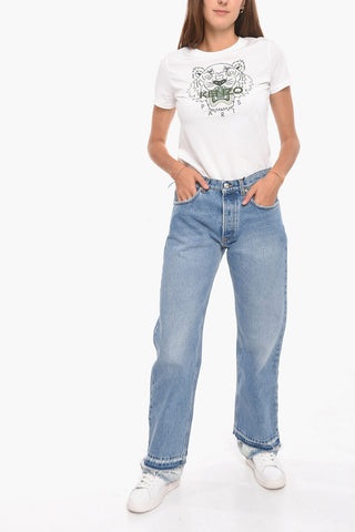 Straight Fit Jeans With Double Layer Bottom