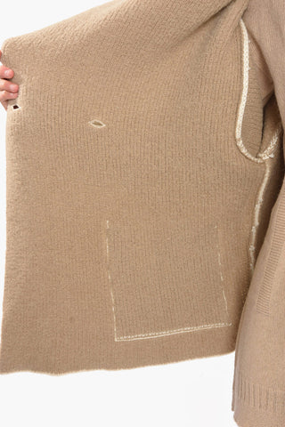 Cardigan Bouclé Hoodie a Spalla Scesa