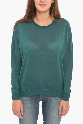 Maglia in Misto Cashmere e Seta a Spalla Scesa