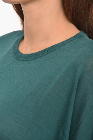 Maglia in Misto Cashmere e Seta a Spalla Scesa