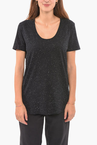 Cotton Tweed T-shirt with Pois Pattern