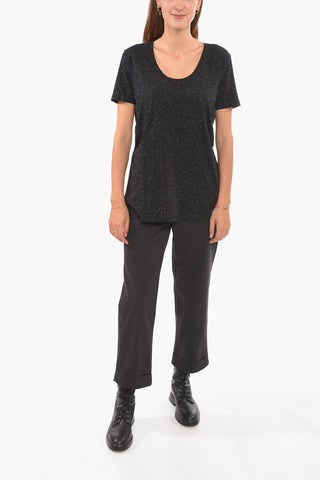 Cotton Tweed T-shirt with Pois Pattern