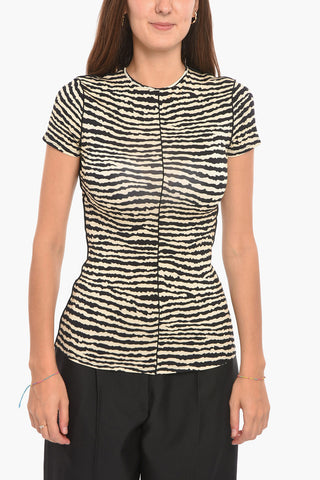Animlier Print Stretchy Short Sleeved Shirt
