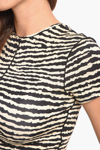 Animlier Print Stretchy Short Sleeved Shirt