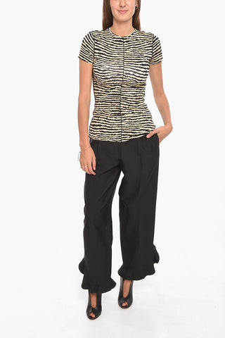 Animlier Print Stretchy Short Sleeved Shirt