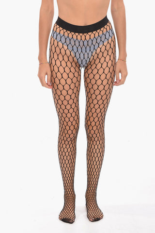 AMINA MUADDI Solid Color Fishnet Tights