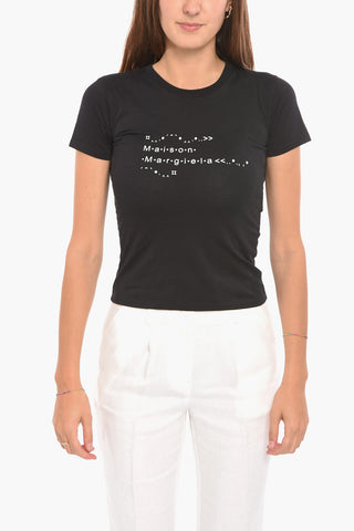 MM1 Crewneck T-shirt with Contrasting Logo Print
