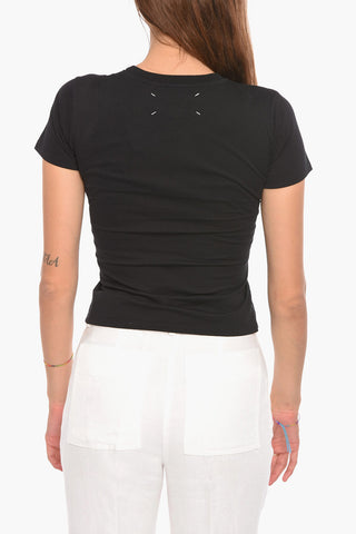 MM1 Crewneck T-shirt with Contrasting Logo Print