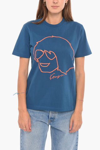 T-shirt A Maniche Corte Ricamata Girocollo