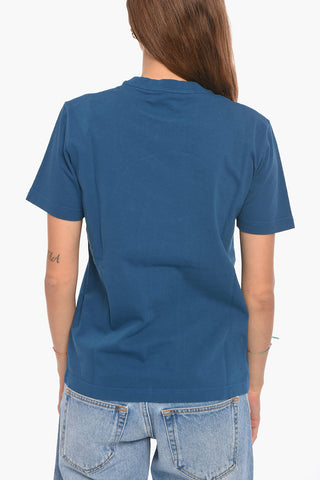T-shirt A Maniche Corte Ricamata Girocollo