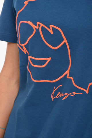 T-shirt A Maniche Corte Ricamata Girocollo