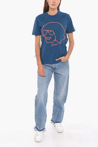 T-shirt A Maniche Corte Ricamata Girocollo