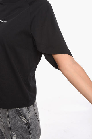Crewneck T-shirt with Contrasting Logo Print