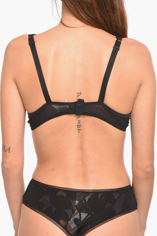 Floral Motif See Through Bra