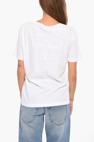 T-shirt con Effetto Distress e Stampa Logo