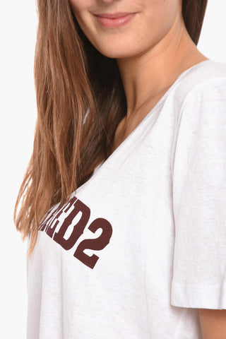 T-shirt con Effetto Distress e Stampa Logo