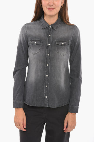 Denim Jacket with Stone Wash Effect