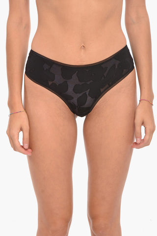 Slip See Through con Motivo Florale