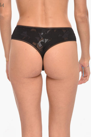 Slip See Through con Motivo Florale