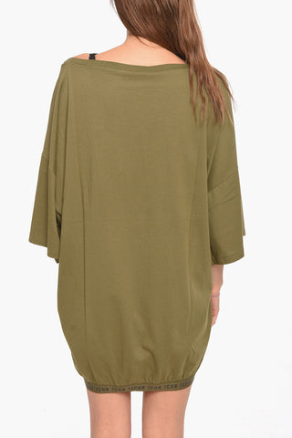 BEACHWEAR Crew-neck Oversize T-shirt with Logoed Elastic Edge