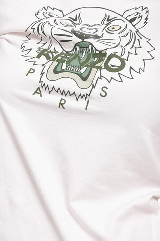 T-shirt Girocollo con Stampa Tigre