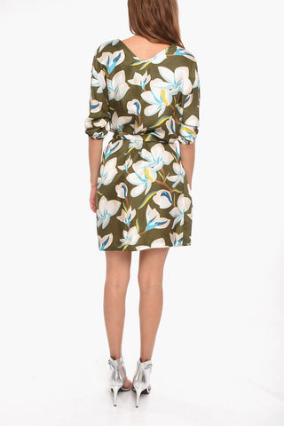 Floral Patterned AMIE Dress with Puffed Sleeves
