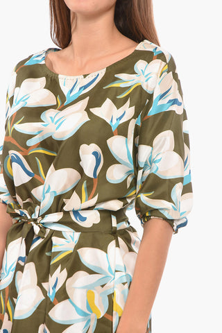 Floral Patterned AMIE Dress with Puffed Sleeves