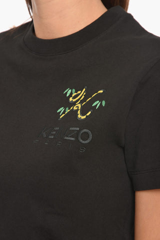 Crewneck T-shirt with Embroidered Logo