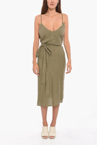 Linen ADELLE Dress with Slits on the Hem