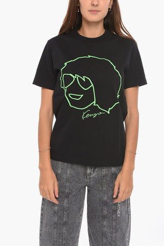 T-shirt A Maniche Corte Ricamata Girocollo