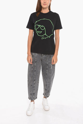 T-shirt A Maniche Corte Ricamata Girocollo