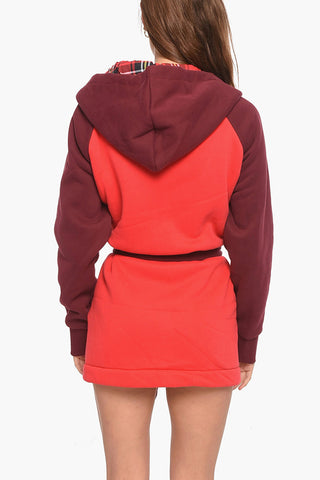 Fleeced UNISEX UUDG-JAS-HOMEY Dressing Gown with Hood and Belt