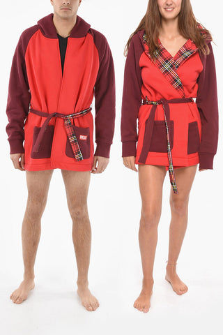 Fleeced UNISEX UUDG-JAS-HOMEY Dressing Gown with Hood and Belt