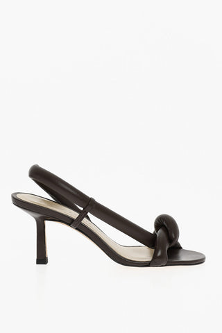 Braided Leather Sandals Heel 8 cm