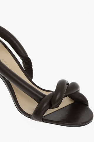Braided Leather Sandals Heel 8 cm