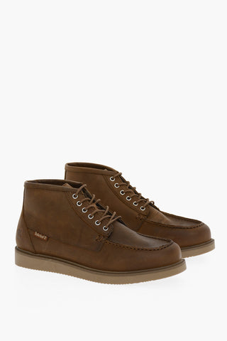 Leather Ankle Boots With Rubber Sole