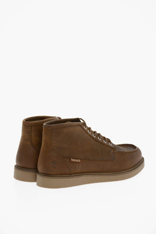 Leather Ankle Boots With Rubber Sole