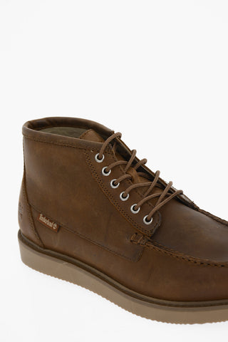 Leather Ankle Boots With Rubber Sole
