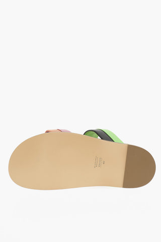 Leather Sandals With Cork Upper Sole