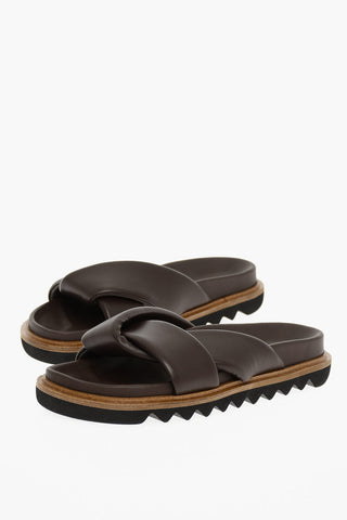 Twisted Leather Slides