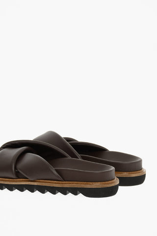 Twisted Leather Slides