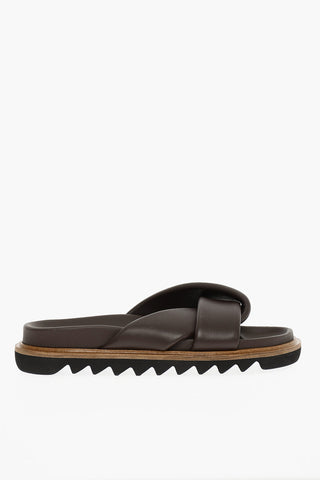 Twisted Leather Slides