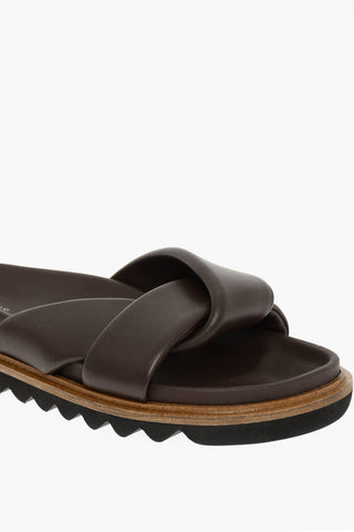 Twisted Leather Slides