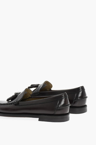Leather Loafers With Tassels And Leather Sole
