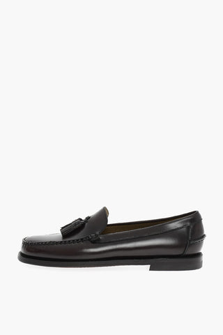 Leather Loafers With Tassels And Leather Sole