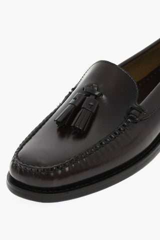 Leather Loafers With Tassels And Leather Sole